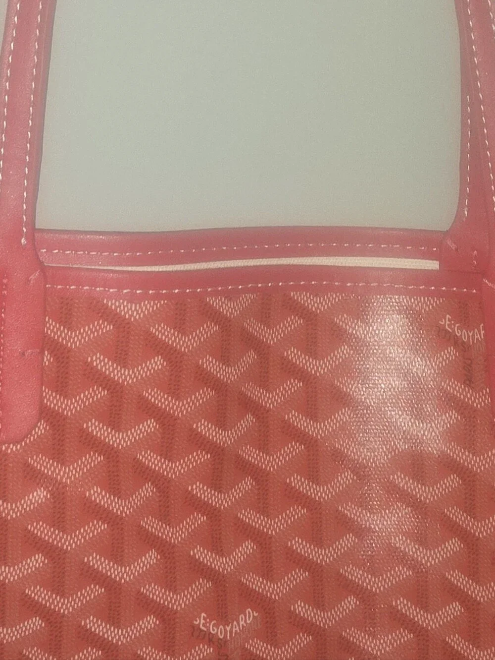 Red Patterned Tote with Double Top Handles